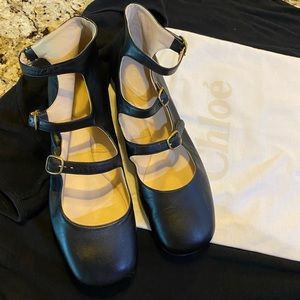 Chloé triple strap ballet flats.  Worn once.